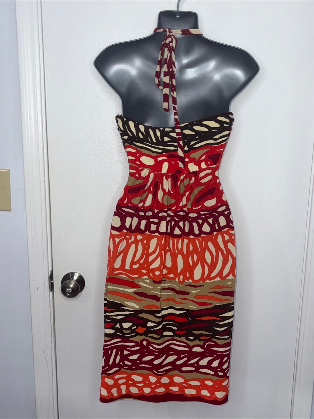 Nine West Strapless Halter Abstract Sundress Y2K - Picture 6 of 10
